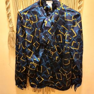 Vintage Geometric J.G. Hook Silk Blouse
